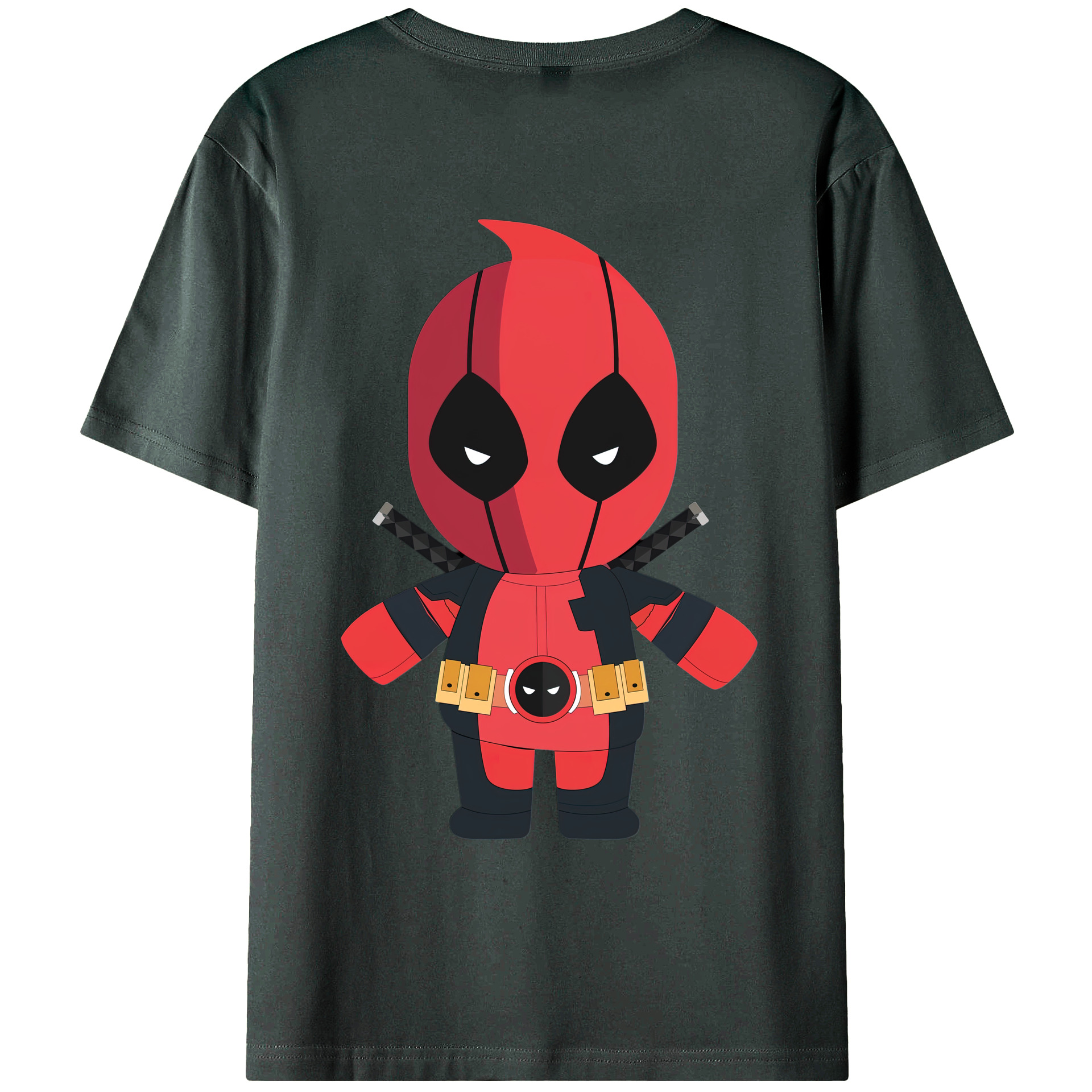 （画像用） Deadpool デッドプール 綿100％ メンズ半袖Tシャツ（バックプリント） 通気性